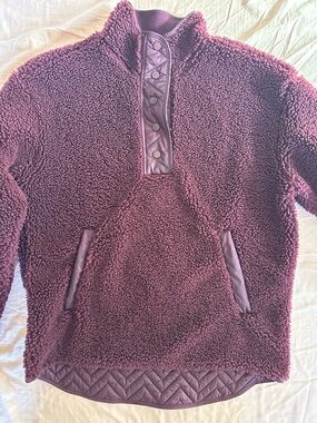 Athleta Deep Plum Sherpa Pullover Jacket